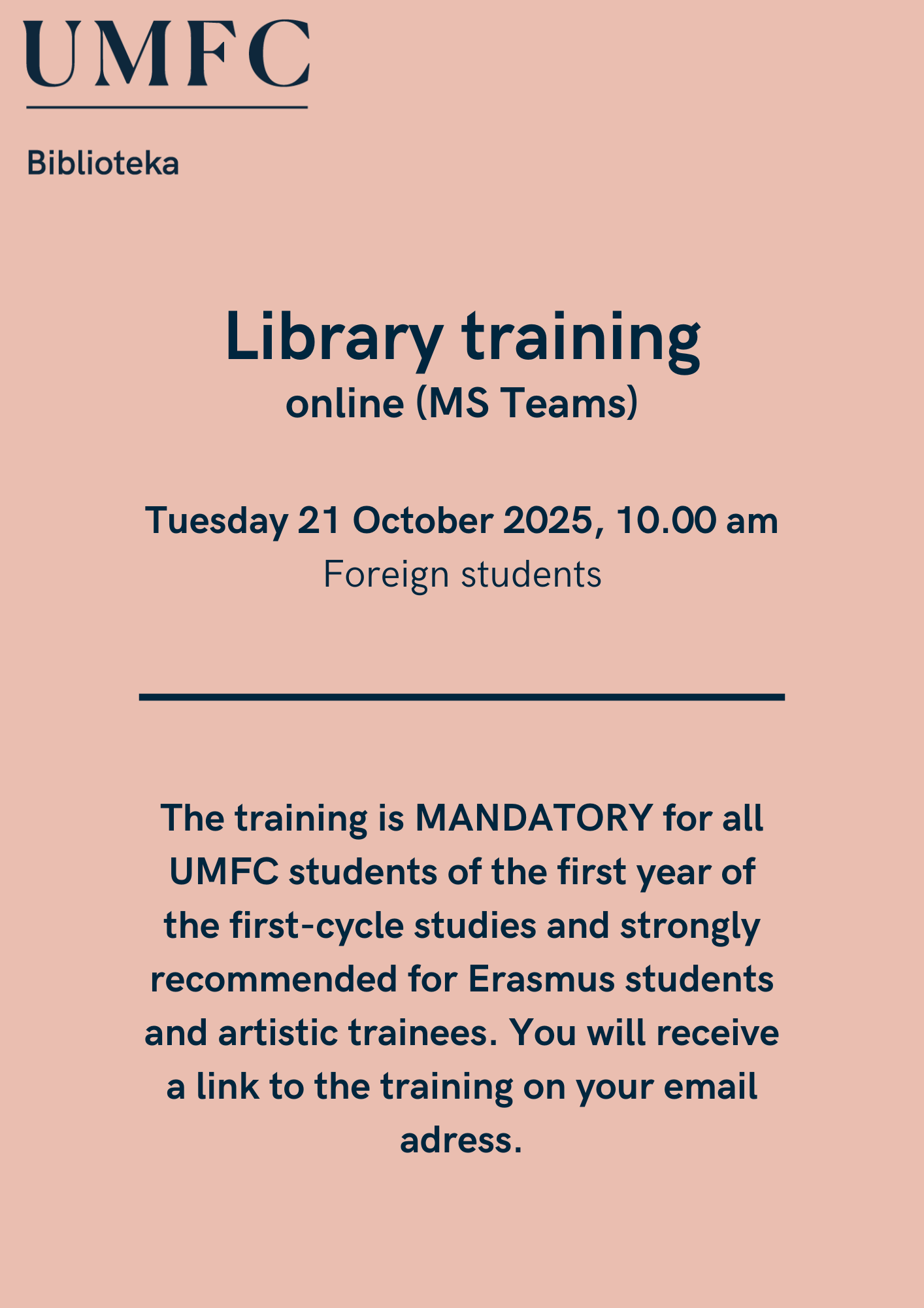 Library training 2025/2026